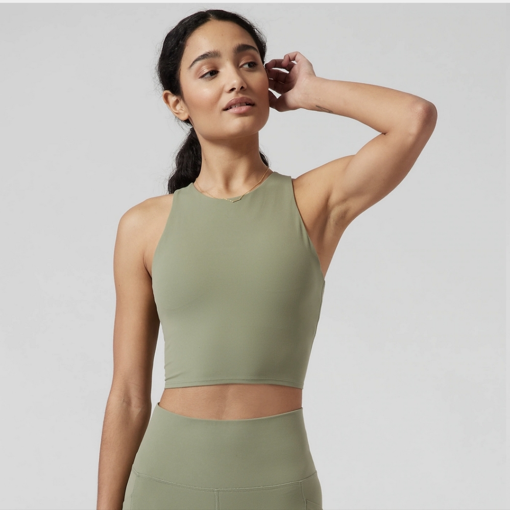 Athleta Conscious Crop Bra A-C size Olive S